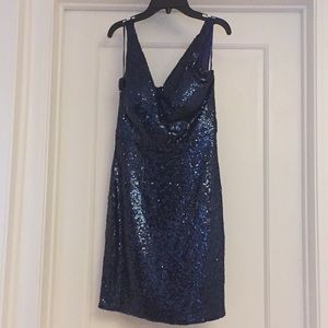 Blue sequin mini dress. Size 8 (fits size 2-4)